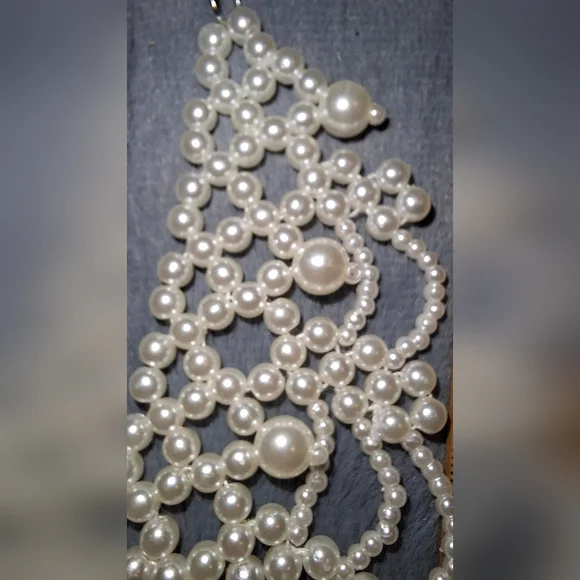 Elegant Faux Pearls Choker Collar Bead Necklace Bohemian Gothic Bridal - Picture 5 of 7